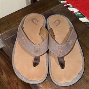 OluKai Taupe and Brown Sandals